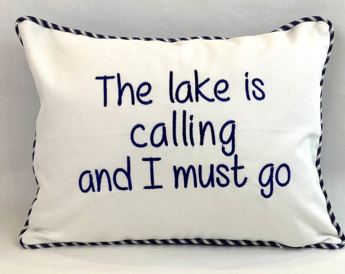 The Lake is Calling pillow cover