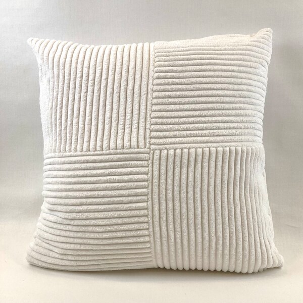 Winter white chenille corduroy pillow cover