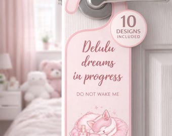 Juego de colgadores de puerta imprimibles Coquette, 10 diseños femeninos, decoración para habitaciones de adolescentes (descarga digital)