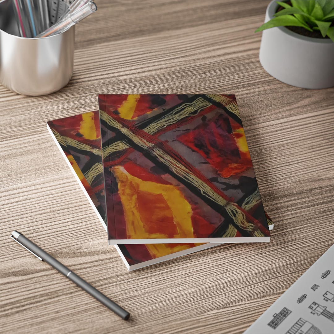 Abstract Red Orange A5 Notebook, Art Journal, Lined Pages - Etsy