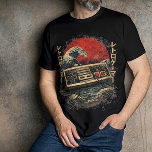 Retro Gaming Shirt, Japanese Wave NES Controller Tee