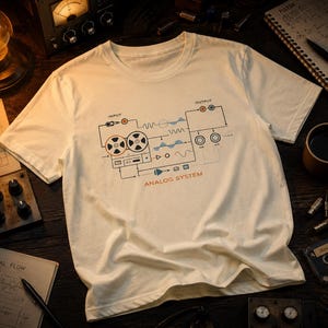 Vintage Synth Diagram T-Shirt, Analog Audio Schematic Tee, Sound Engineer Gift