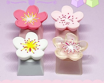 Custom Artisan Sakura Flower Keycaps for mechanical keyboard cute keycap Flower keycaps