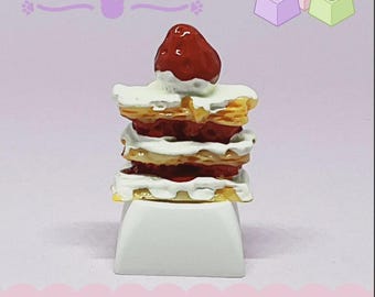 Teclas personalizadas artesanais em formato de cupcake para teclado mecânico, teclas fofas em formato de cupcake.