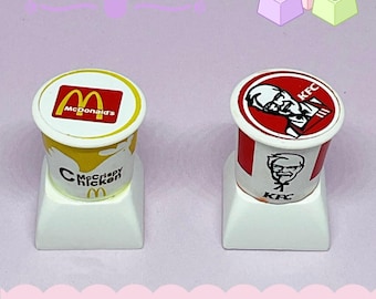 Custom Artisan Fast Food Keycaps for mechanical keyboard cute keycap Fast food keycaps