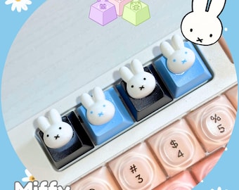 Custom Artisan Miffy Keycaps for Mechanical Keyboard