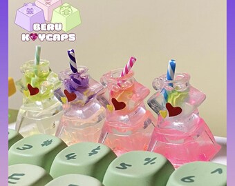 Custom Artisan Star Drink Keycaps for mechanical keyboard cute keycap Star keycaps