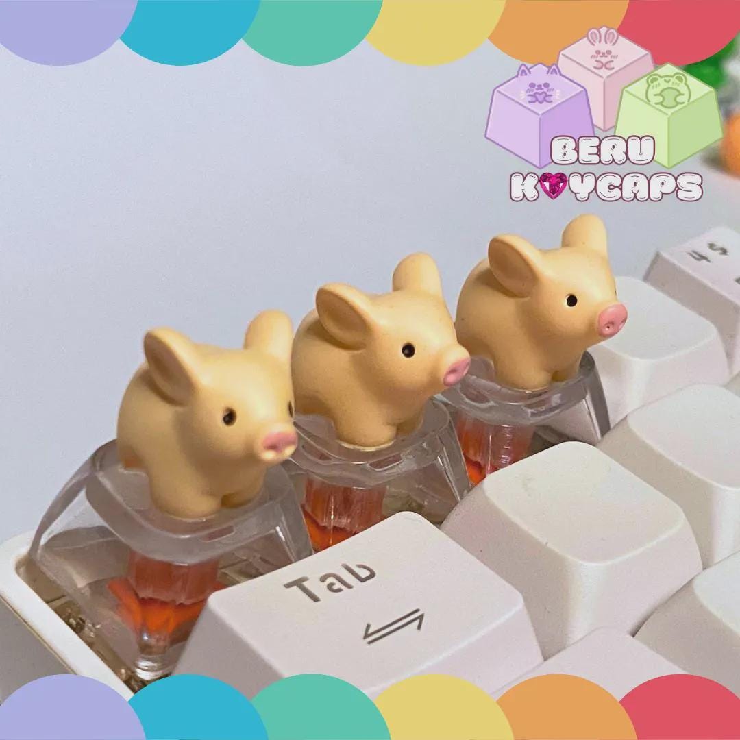 Keystroke Pigs Vector 1pc Custom Pig Keycaps for Mechanical Keyboard Cute Pig Keycaps - Etsy