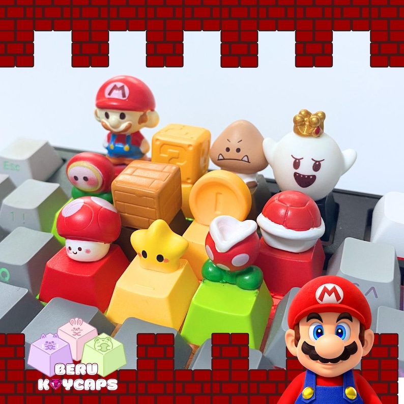 Super Keycaps Super Mario Keycaps Nintendo Keycaps for Mechanical and Membrane ...