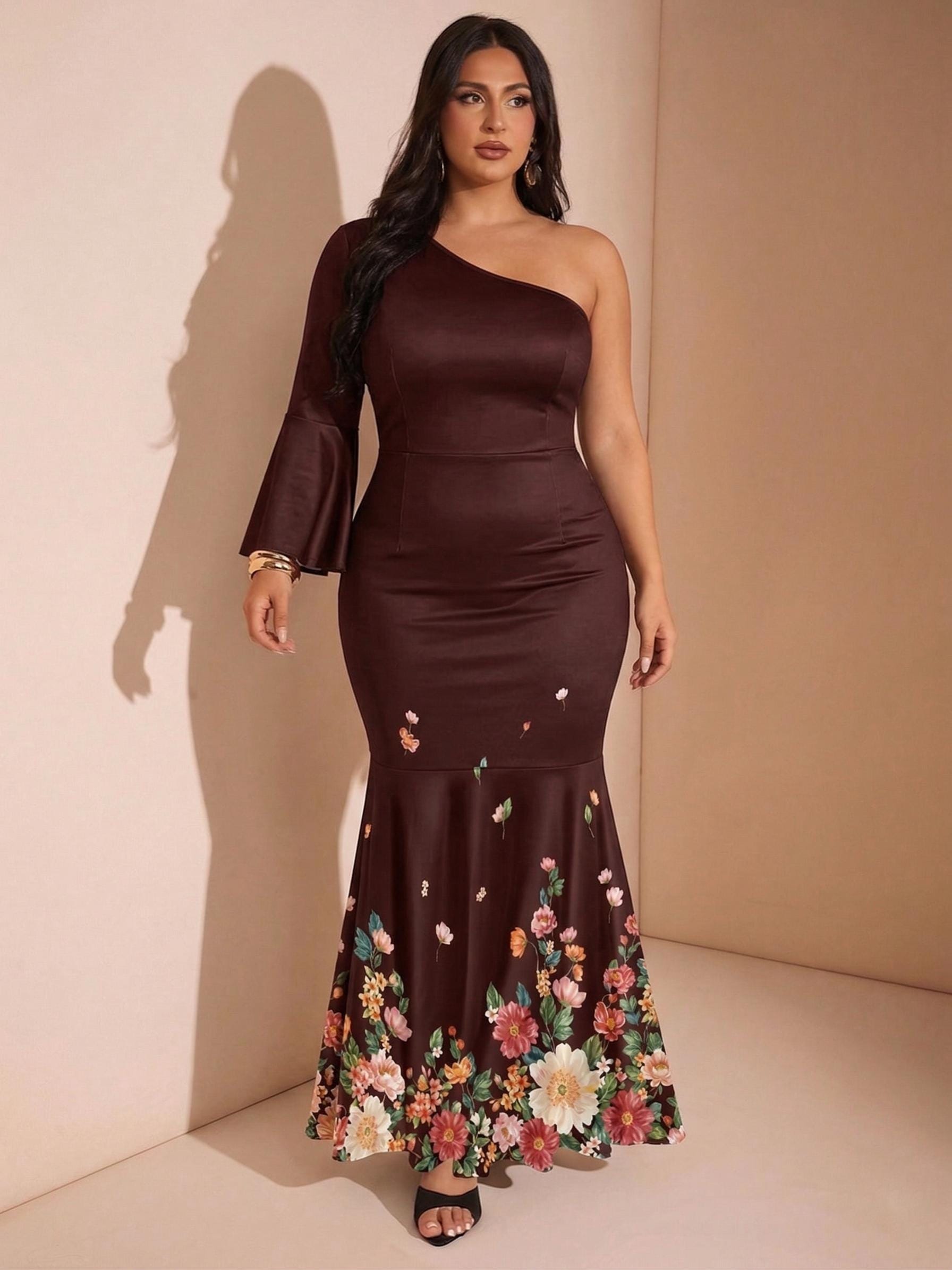 bodycon green dress Emerald Green Round Neck Long Sleeve Maxi Dress Small main image 0