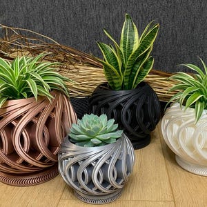 Morph 3D Printed Planter Pot with Drainage & Saucer For Houseplants, Color Options
