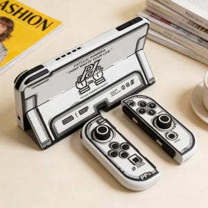 Manga Style Switch 2 Hülle, Cyberpunk Comic Switch OLED Hülle, Schwarz Weiß Techwear Switch Case Shell, Streetwear Punk Switch Case Cover