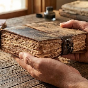 Journal vintage en cuir avec cadenas, carnet fait main, journal intime Deckle Edge, cadeau personnalisé pour écrivain, carnet de croquis de voyage rustique, grimoire