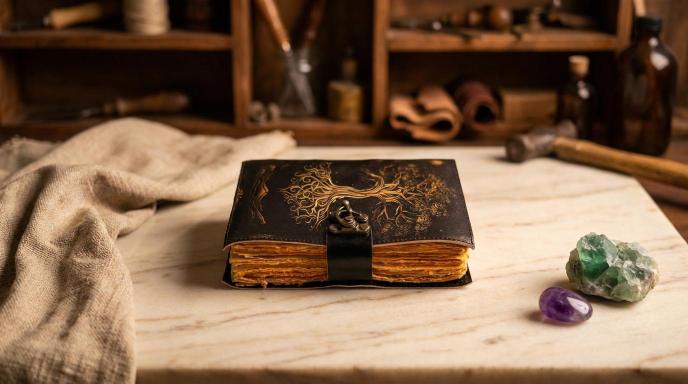 Handmade Tree of Life Leather Journal : Deckle Edge Unlined Paper Book ...