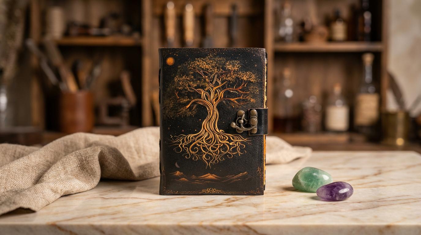 Handmade Tree of Life Leather Journal : Deckle Edge Unlined Paper Book ...