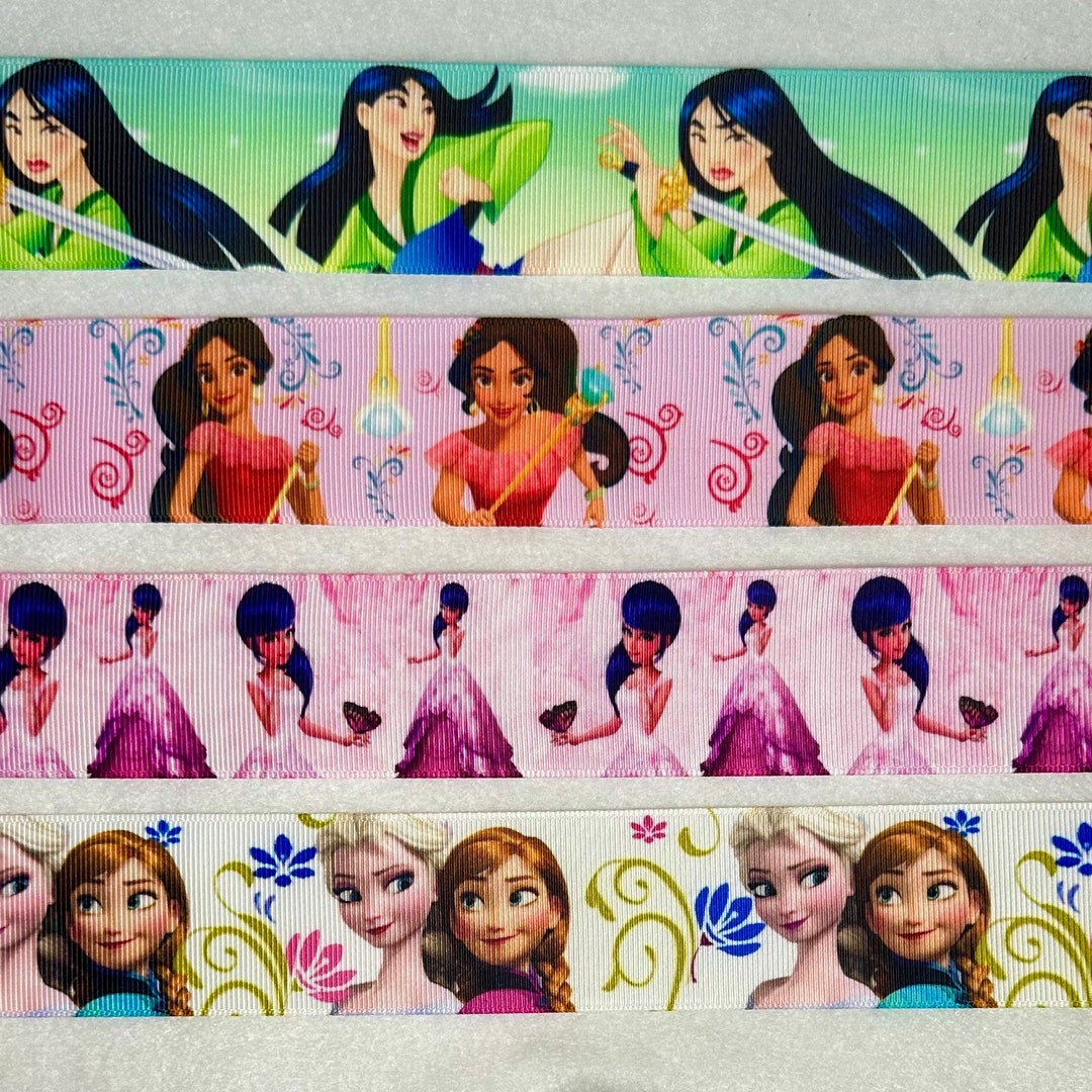 Princess Printed Grosgrain Ribbon - 1.5” Wide - by the Yard - Hair Bows ...