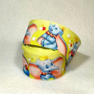 Elephant Dumbo grosgrain ribbon - 1.5” wide - By the yard - Hair bows - Children’s Kids & Pet Crafts - Sewing - Gift wrap - Scrapbooking