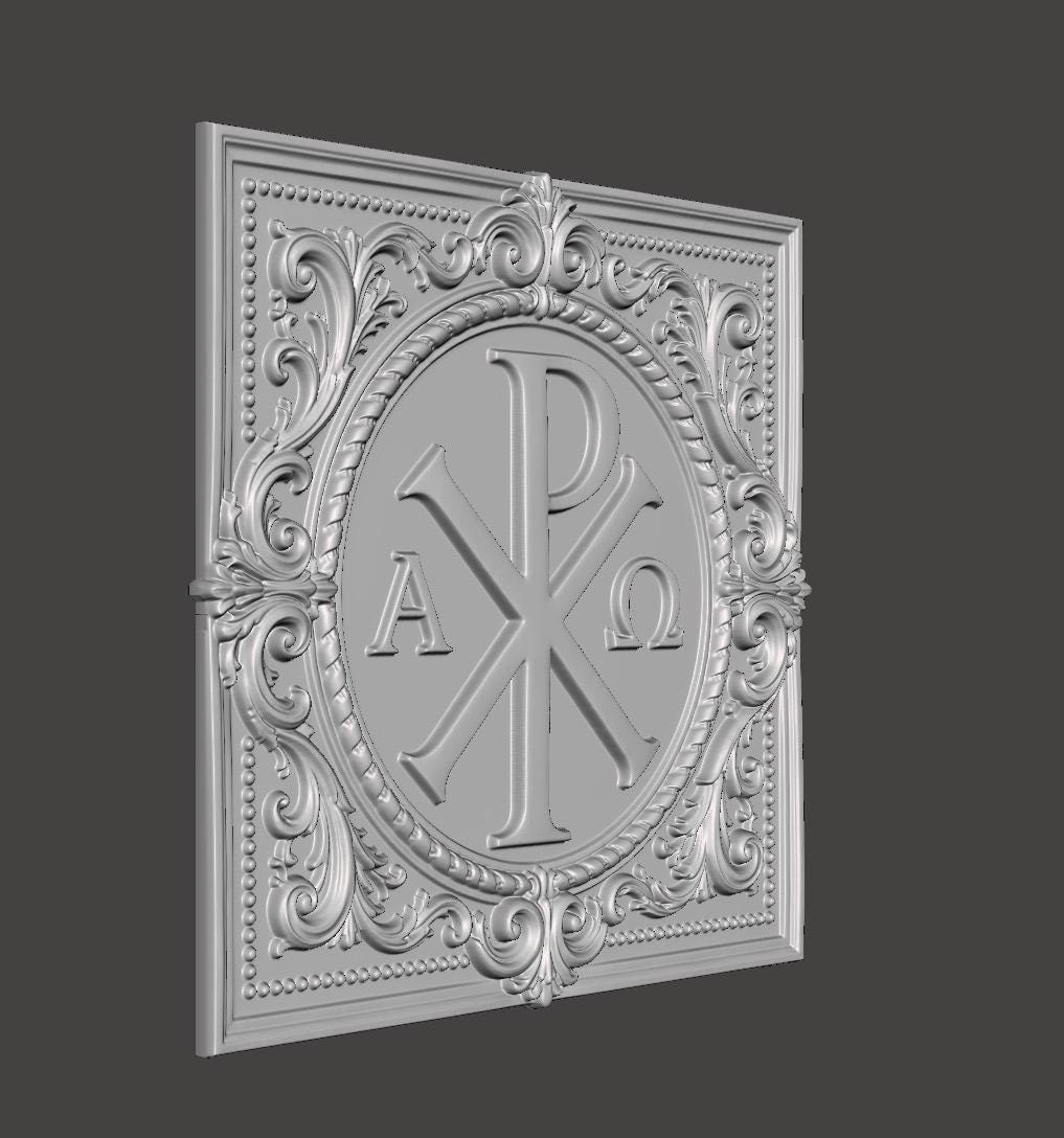 Buy Chi Rho Cross STL File | CNC Wood Carving Relief | Alpha Omega ...