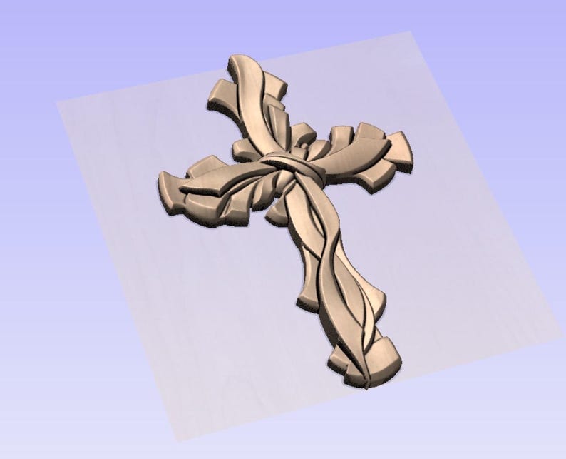 Christian Cross STL File | CNC Wood Carving 3D Model (digital Download ...