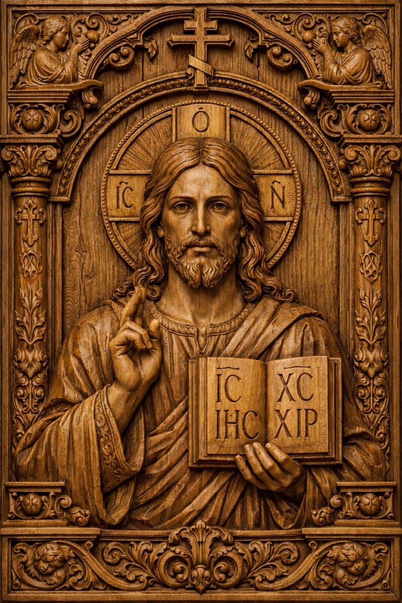 Jesus Christ Orthodox Icon 3D STL Relief | CNC Wood Carving File ...