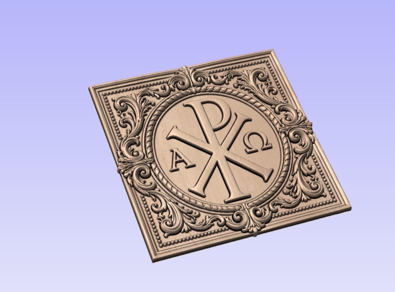 Buy Chi Rho Cross STL File | CNC Wood Carving Relief | Alpha Omega ...