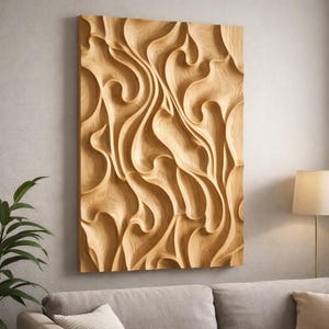 Abstract Wave Wall Relief STL | CNC Router & 3D Printing File