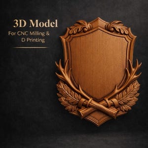 Deer Antler Trophy Plaque STL | Hunting Wall Mount | CNC Router 3D