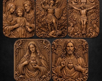 Sacred Master Collection I– 5 Catholic STL Relief Models for CNC