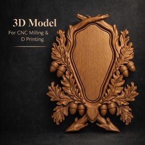 Plik STL z tarczą myśliwską, rzeźbiona CNC ozdoba z drewna (pobranie cyfrowe)