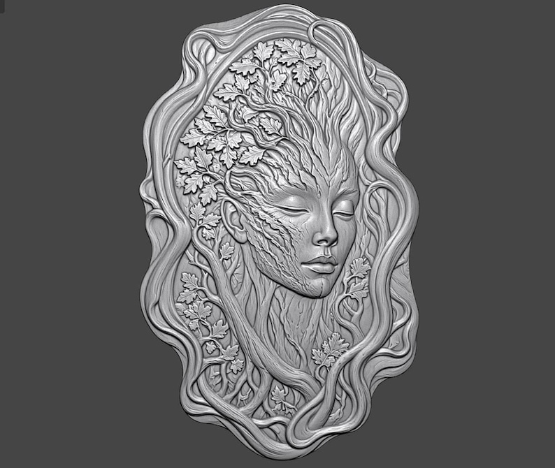 Tree Woman STL File | Nature Spirit Relief Art (digital Download) - Etsy