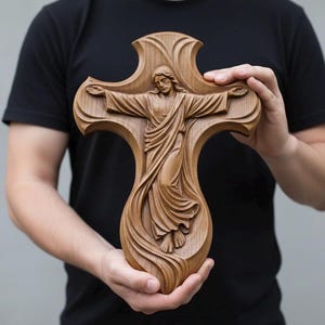 Crucified Jesus Cross STL File | 3D Relief Model for CNC & 3D Printing (Digital Download) image 3