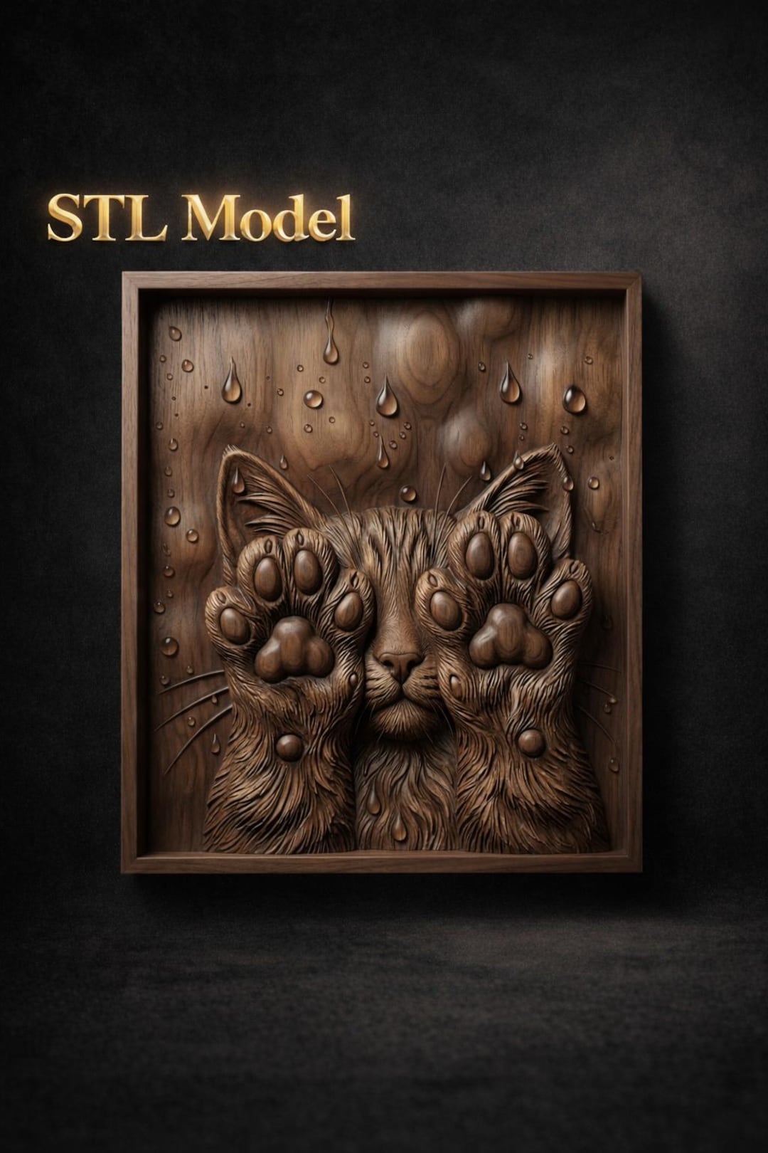 Cat Paw Relief STL Model | CNC Wood Carving, 3D Digital File (STL) - Etsy