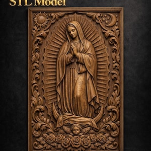 Our Lady of Guadalupe STL Relief | CNC Wood Carving File (Digital Download)