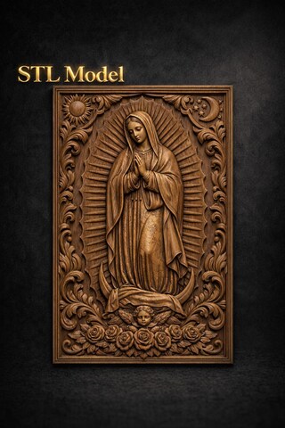 Portafoglio Bifold In Pelle Uomo Con Madonna Di Guadalupe – Stile Unico, Nero, Marchio Honeywingz