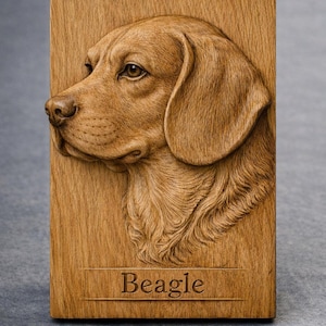 Beagle Relief 3D STL-fil | CNC-fräs och 3D-utskrift