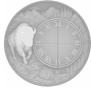 Bison Clock STL File | 3D CNC Relief Model | Wood Carving Digital Download image 8