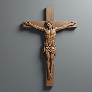 Krzyż religijny 3D STL | Płaskorzeźba Jezusa w pliku CNC