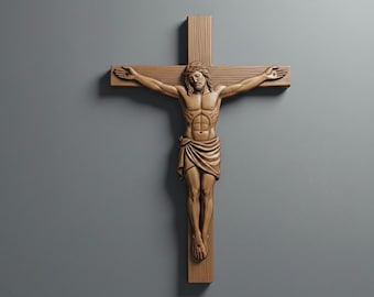 Religieus kruis 3D STL | Jezus basreliëf CNC-bestand