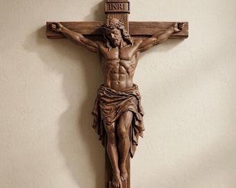 Religious Cross II 3D STL | Jesus Bas Relief CNC File