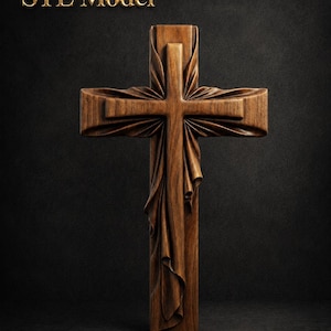 Decorative Christian Wall Cross STL | CNC Relief Carving File
