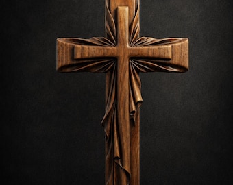 Decorative Christian Wall Cross STL | CNC Relief Carving File
