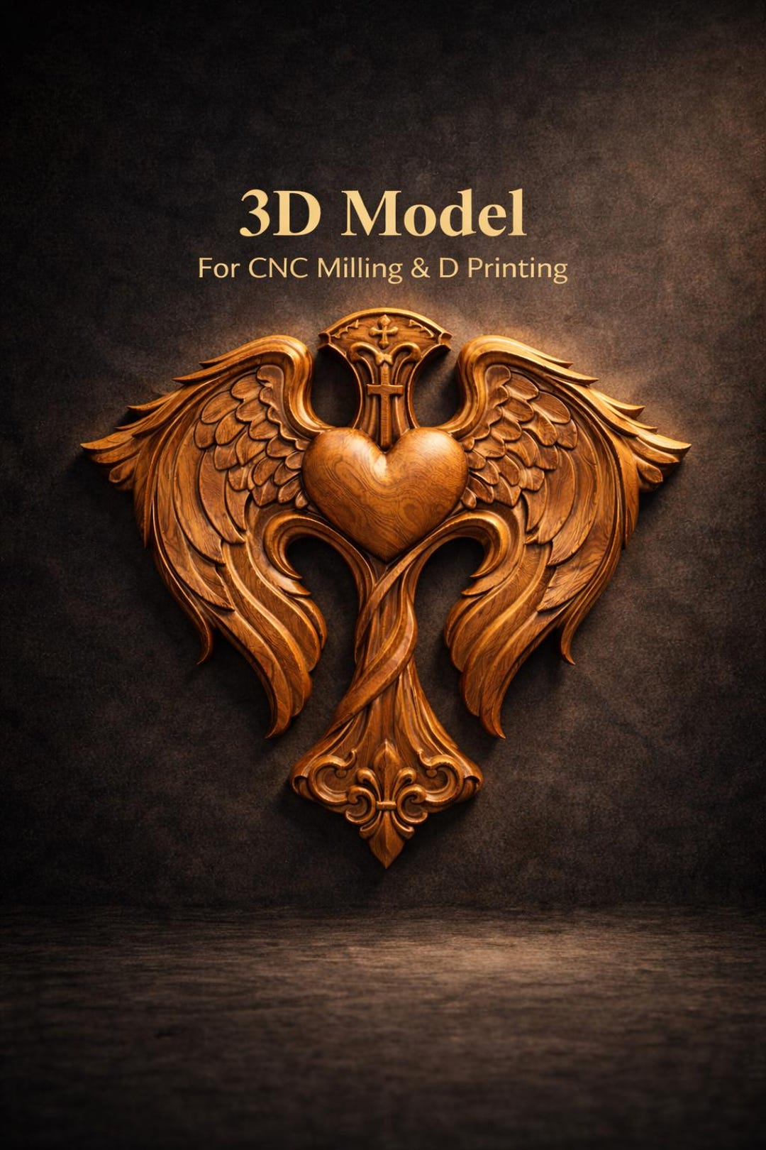 Crossheart Angel Wings – 3D Relief STL for CNC & 3D Printing - Etsy ...