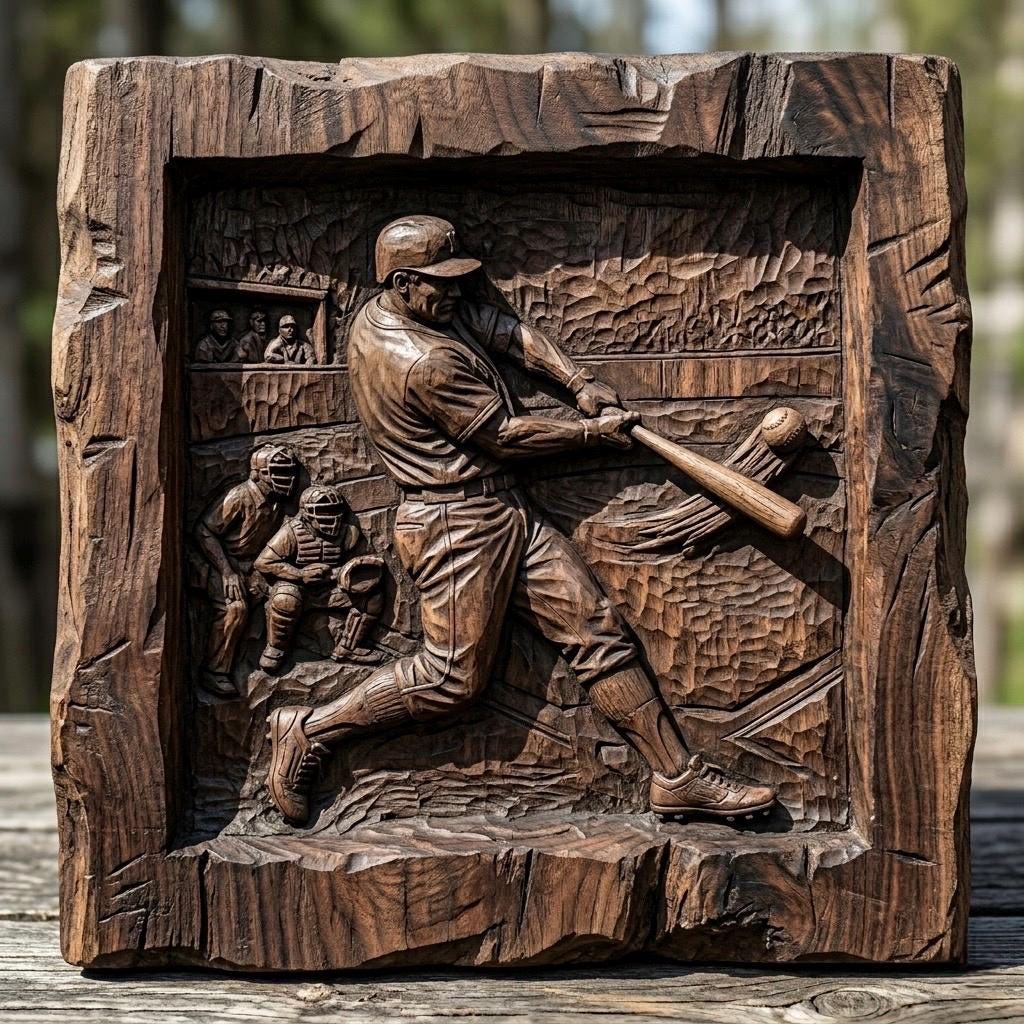 Baseball Player Relief STL | CNC Wood Carving 3D Model (digital ...