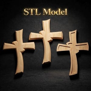 Christliches Kreuz STL Bundle - 3 Kreuz Modelle für CNC - Digital Download