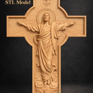 Jesus Resurrection Cross STL – 3D CNC Wood Relief