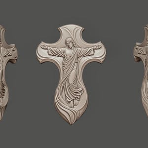 Crucified Jesus Cross STL File | 3D Relief Model for CNC & 3D Printing (Digital Download) image 2