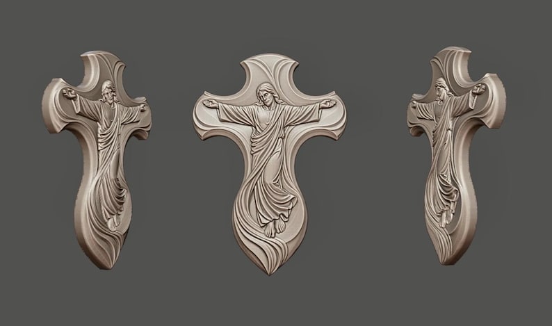 Crucified Jesus Cross STL File | 3D Relief Model for CNC & 3D Printing (Digital Download) image 2