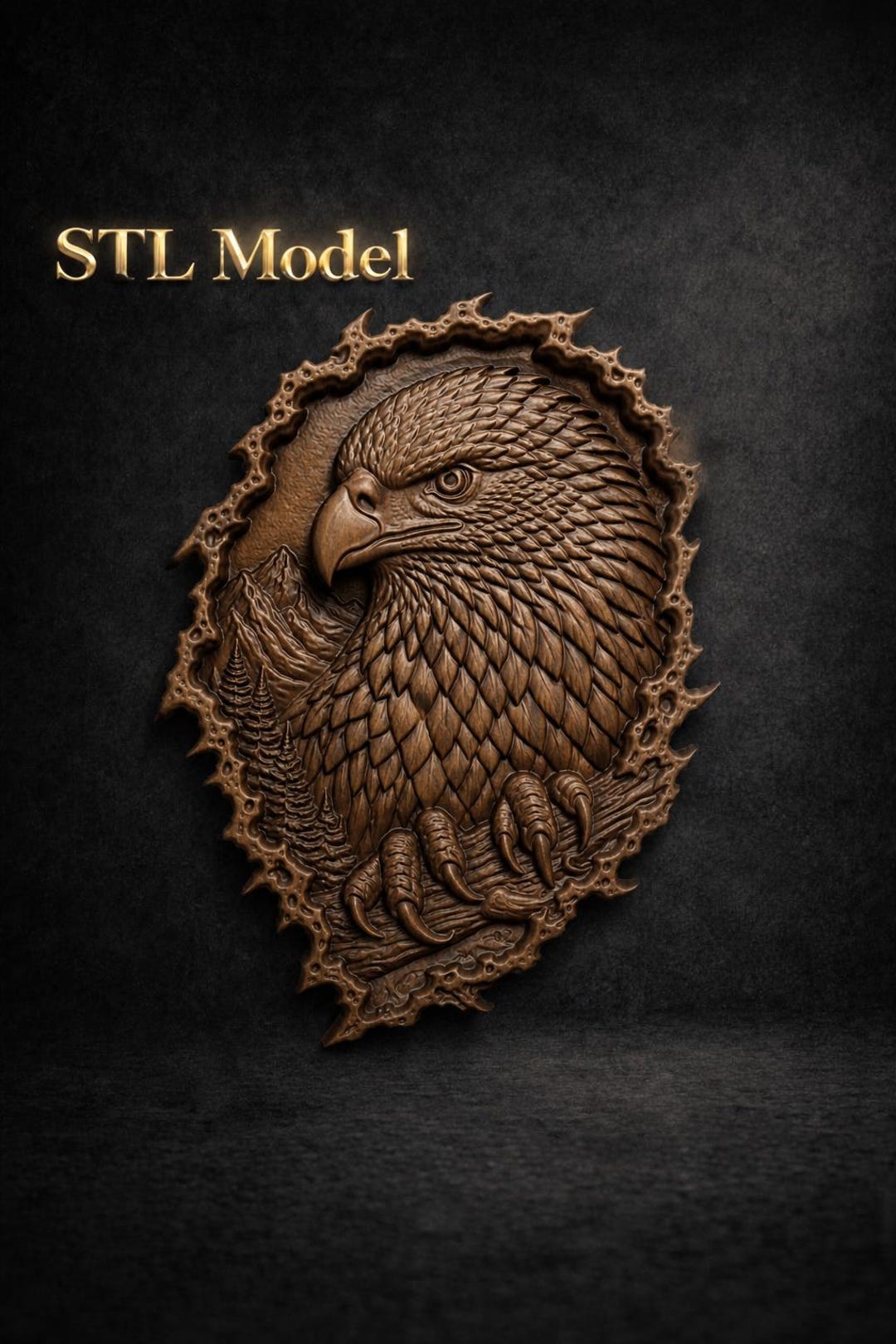 Bald Eagle Wood Carving STL Model | CNC Relief Art (digital Download ...
