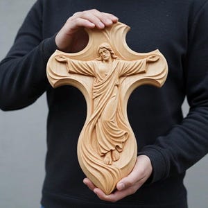 Crucified Jesus Cross STL File | 3D Relief Model for CNC & 3D Printing (Digital Download) image 4