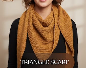 Triangle Scarf Knitting Pattern, Easy Neck Scarf Knitting Instruction, Easy Minimalist Shawl PDF Download, Small Scarf Knitting Project